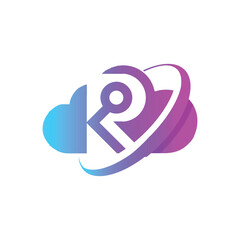 Aufkleber - The image shows a flat logo design of a cloud for tech related business 