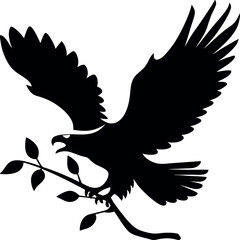 eagle silhouette on branch