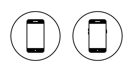 Fototapete - Mobile phone icon on circle line. Smartphone, cellphone sign symbol