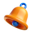 © Chandra - 3D Render of an Orange and Blue Cartoon Bell Notification Icon