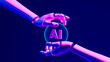 © ADDICTIVE STOCK - Robot hand displays AI symbol highlighting technology advancements
