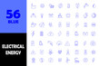 © kruwal kruwel - Electrical energy blue icons. line art recharge electricity icons.
