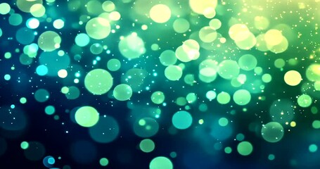 Abstract bokeh background with teal and green tones