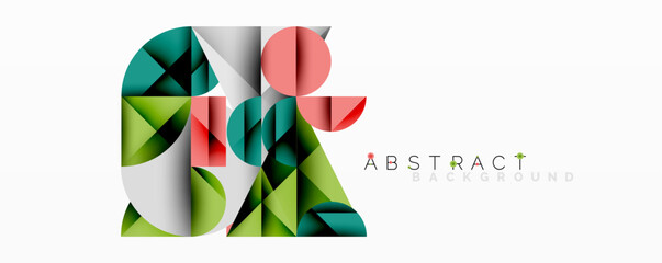 Aufkleber - Modern geometric design. Overlapping triangles create vibrant, colorful composition. Minimalist style, clean lines, fresh look.