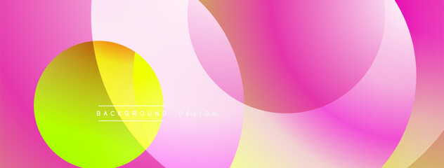 Aufkleber - Abstract fluid shapes overlap, creating vibrant pink, yellow gradients. Modern design suggests dynamic energy, smooth transitions.