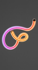 Poster - Abstract 3D Render of Intertwined Glowing Neon Tubes vibrant gradient colors