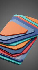 Aufkleber - Abstract Colorful Geometric Layers Modern 3D Design Stacked Shapes Polygonal Background
