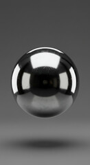 Poster - Polished Chrome Sphere Reflective Surface Abstract 3D Render Metallic Ball