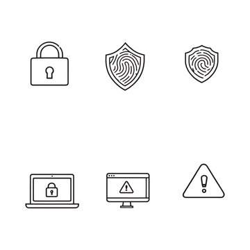technology digital protection symbol outline style graphic