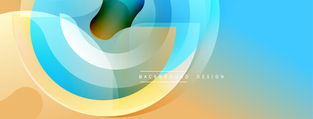 Aufkleber - Abstract flowing shapes, vibrant colors blend. Gradient background creates dynamic visual effect. Modern design element.