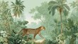 © Jamal - A traditional Mughal jungle scene of a leopard on the prowl amidst lush foliage