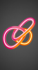 Poster - Abstract Intertwined Neon Pink and Orange Curves Modern 3D Design Dynamic Energy