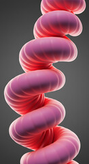 Poster - Abstract Pink Spiral 3D Render of a Twisted Organic Form Fluid Design Swirling Texture