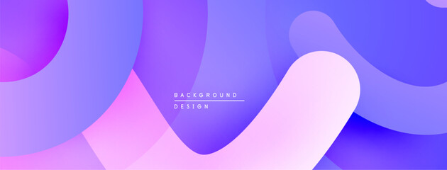 Fototapete - Abstract fluid shapes, vibrant purple, pink hues. Modern design, smooth gradients create dynamic composition. Minimalist aesthetic.