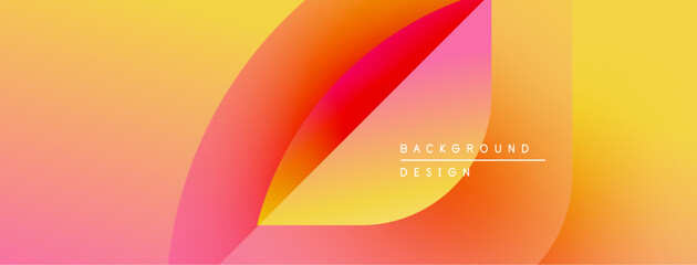 Fototapete - Abstract fluid shapes blend vibrant orange, yellow, pink hues. Modern design evokes warmth, energy, smooth transitions. Minimalist aesthetic.