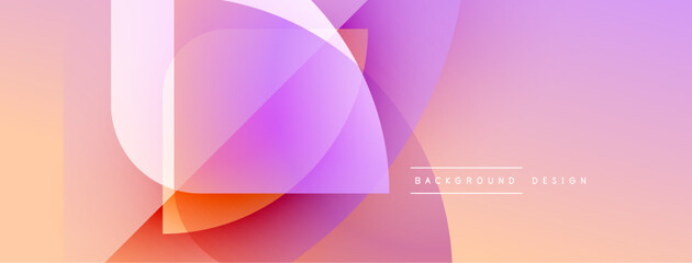 Fototapete - Abstract colorful layers create dynamic visual effect. Soft gradients blend, forming modern background design. Smooth shapes overlap.