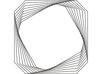 Leinwandbilder - Vector pattern of thin black broken lines on a white background. Modern swirling design element, for backgrounds, presentations, posters. Modern background with space for text. Frame, grid. Square