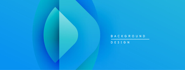 Poster - Abstract blue gradients form flowing shapes. Minimalist design with text indicating background element. Clean, modern aesthetic.