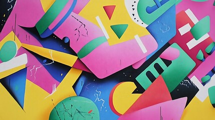 Poster - Abstract Geometric Composition in Vibrant Hues