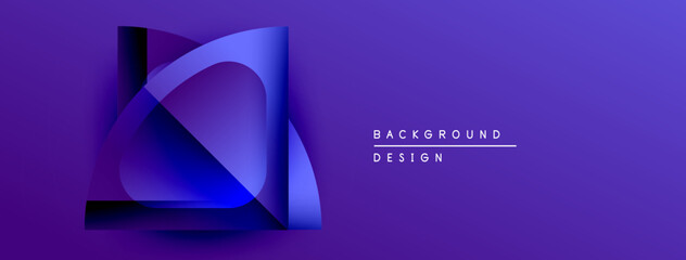 Leinwandbilder - Abstract geometric shapes overlap, creating dynamic purple gradient effect. Modern design suitable for backgrounds, presentations.