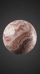 Poster - Abstract Sphere with Swirling Red and White Onyx Marble Texture