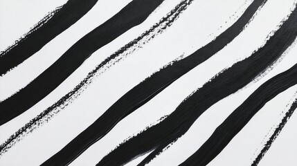 Poster - Abstract Black and White Brushstrokes Texture