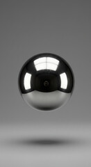 Poster - Reflective Chrome Sphere Polished Metal Ball Abstract 3D Render Studio Shot