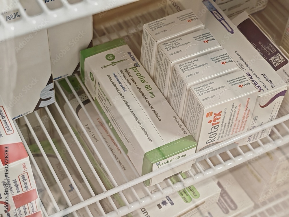 Prague,Czech Republic-April 8 2025: Prolia injection with denosumab ...