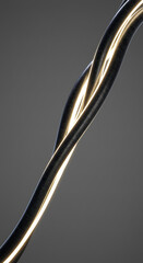 Poster - Abstract Glowing Lines Intertwined Black Tubes with Inner Light Modern Design