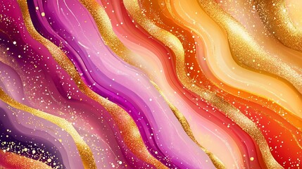 Poster - Abstract Golden Hues: Swirling Liquid Marble Texture