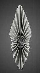 Poster - Abstract Folded Paper Sculpture Grey Minimalist Design Geometric Art Elegant Modern