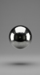 Poster - Polished metal sphere reflective surface transparent background abstract 3d render