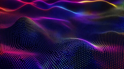 Poster - Abstract Colorful Data Waveform Visualization