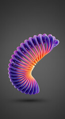 Poster - Abstract 3D Render Colorful Spiral Purple Orange Gradient Design Element