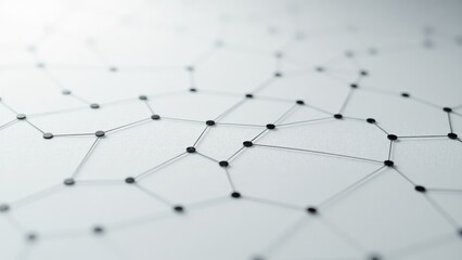 Poster - Abstract network visualization with interconnected dots and lines creating geometric patterns. Modern tech-inspired connectivity concept background.
