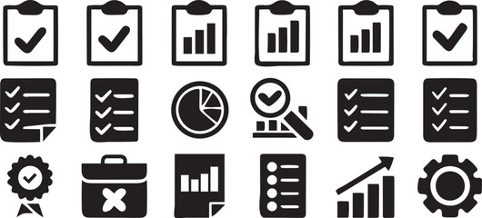 Poster - Business Audit and Finance Icons Minimal Stroke Vector Collection