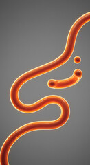Poster - Abstract Orange Liquid Flowing Dynamic Swirls 3D Render Background