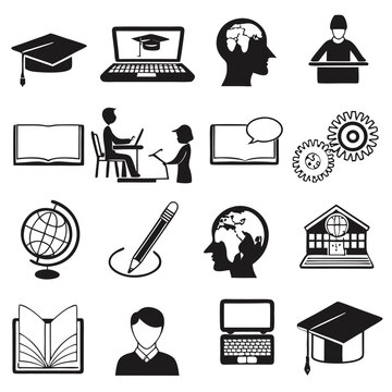 Learning Icons. Online education icon. isolated on white for graphic and web design vector illustration