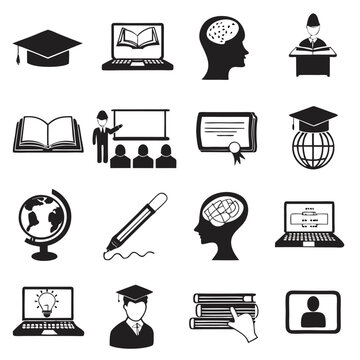 Learning Icons. Online education icon. isolated on white for graphic and web design vector illustration