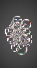 Poster - Iridescent Soap Bubbles Cluster Abstract Background Close up Shot of Shiny Spheres