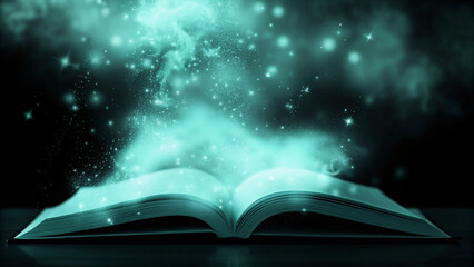 Leinwandbilder - magic book with magic light