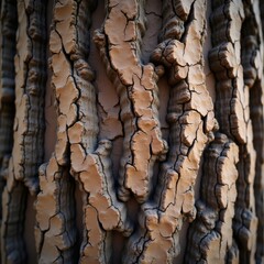 Aufkleber - the intricate texture of tree bark, revealing its natural patterns and age, captured in close-up detail