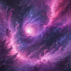Wall Mural - Abstract swirling nebula of purple and pink, textured with subtle noise , element, design