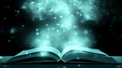 Leinwandbilder - open book with magic light