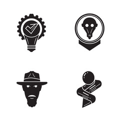 Poster - Creative silhouette icons representing ideas and concepts for design and illustration purposes