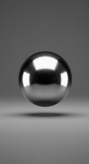 Aufkleber - Polished metal sphere reflective surface abstract 3d rendering transparent background minimalist design