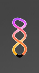 Poster - Abstract Gradient Neon Light Tube Design Twisted Intertwined Loops Illuminated Glowing Lines
