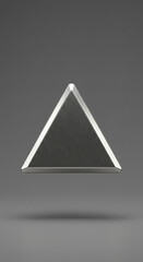 Aufkleber - Metallic Triangle Shape Silver Geometric Form 3D Render Abstract Background