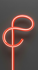 Aufkleber - Abstract Red Neon Light Design Glowing Tube Modern Art 3D Render Illuminated Sign