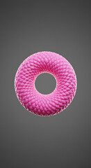 Aufkleber - Abstract Pink 3D Torus Shape Bubble Texture Geometric Design Element